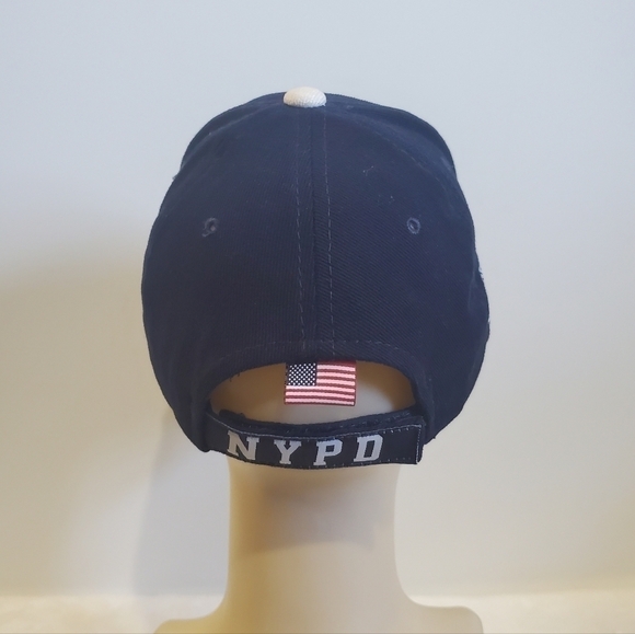 NYPD God Bless America By Colosseum White Navy Blue Baseball Hat Cap - Picture 7 of 14